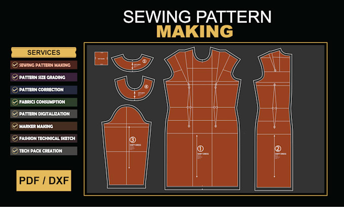 do professional sewing pattern making, digital pattern grading and tech