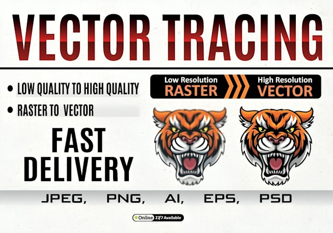 do vector tracing, convert image to vector file, vector logo, vectorize image