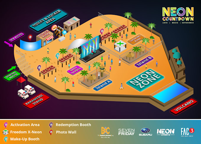 design custom isometric map, vector map, event map illustration