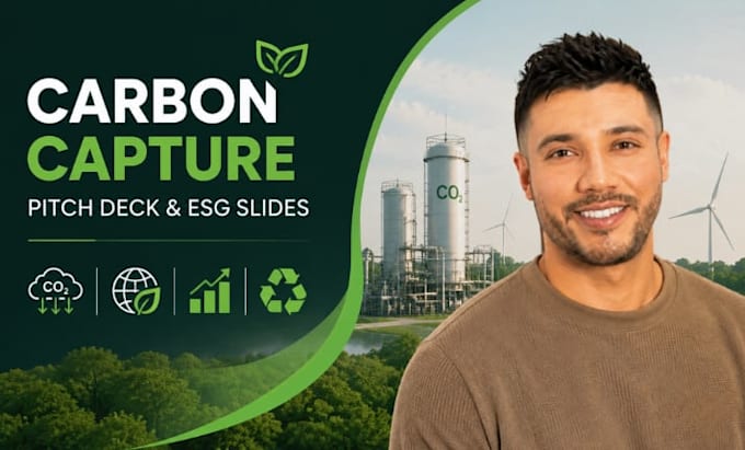 design carbon capture pitch deck, climate tech, esg presentation slides