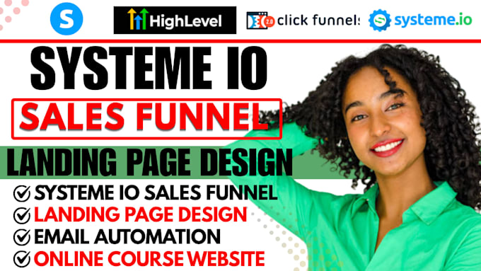 create systeme io website, systeme io landing page, systeme io sales funnel