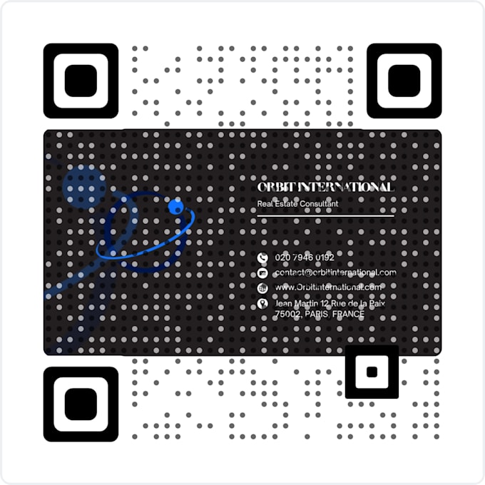 design a custom qr code and modern business card