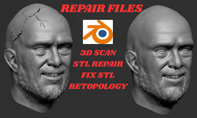 3d scan cleanup, repair, edit, remodel stl file, step file for 3d model printing