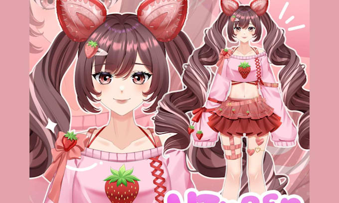 draw and rig 2d vtuber model, anime live2d model, vtuber rigging, live2d cubism