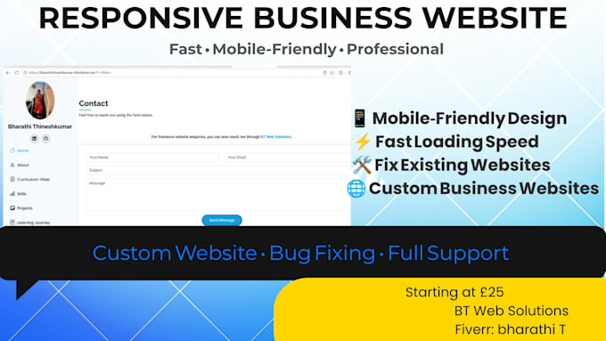 build a responsive business website and fix existing website professionally