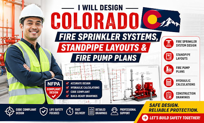 design colorado fire sprinkler systems, standpipe layouts and fire pump plans