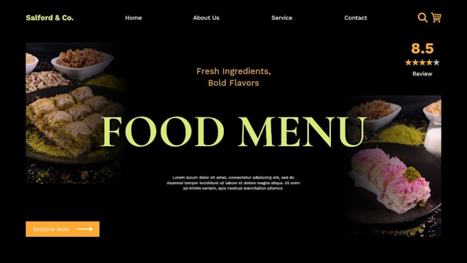 design a modern food menu, cafe menu, digital menu board,