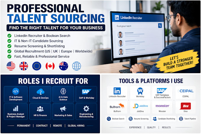 provide end to end recruitment and staffing support
