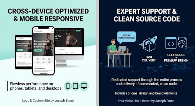 design your brand logo and develop a custom coded website