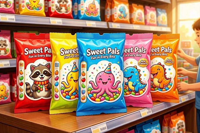 design creative box, pouch and label packaging design