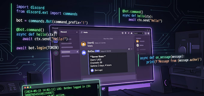 build a custom discord bot with commands moderation and automation