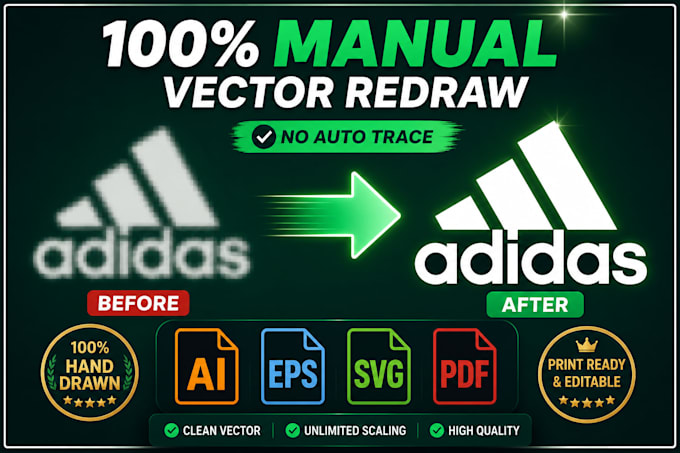 manually redraw blurry logo to vector