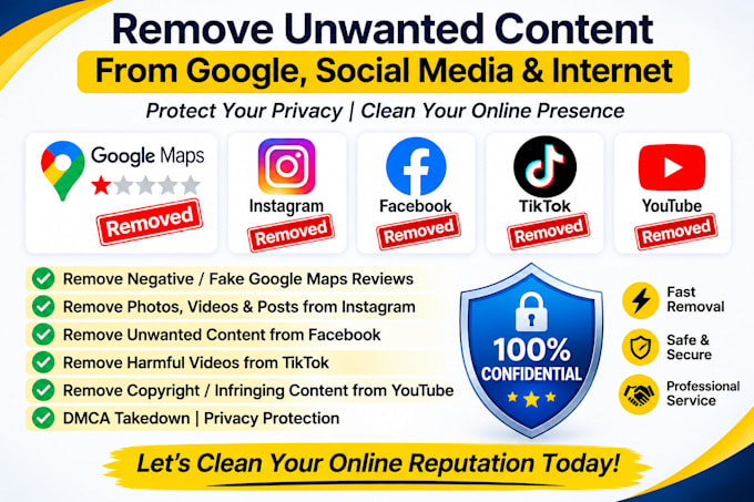 remove google,map,youtube, facebook, instagram and tikktok content