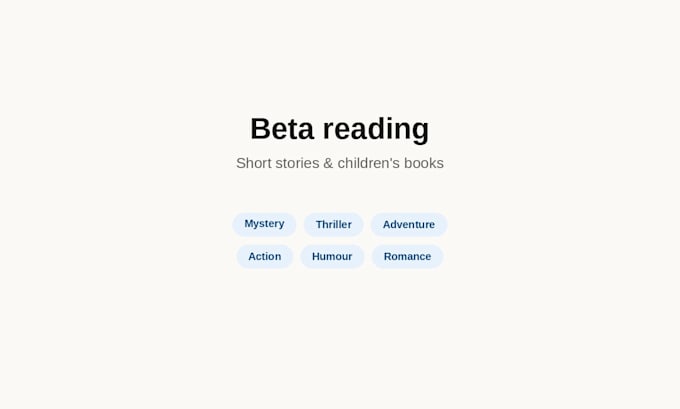beta read short stories and children books