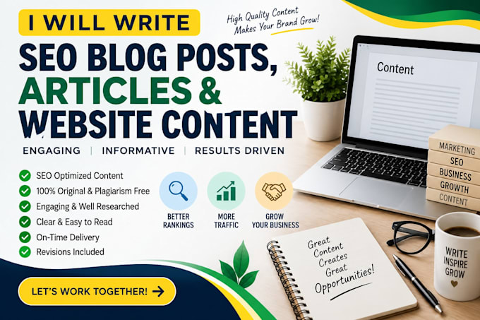 write SEO blog posts, articles and website content