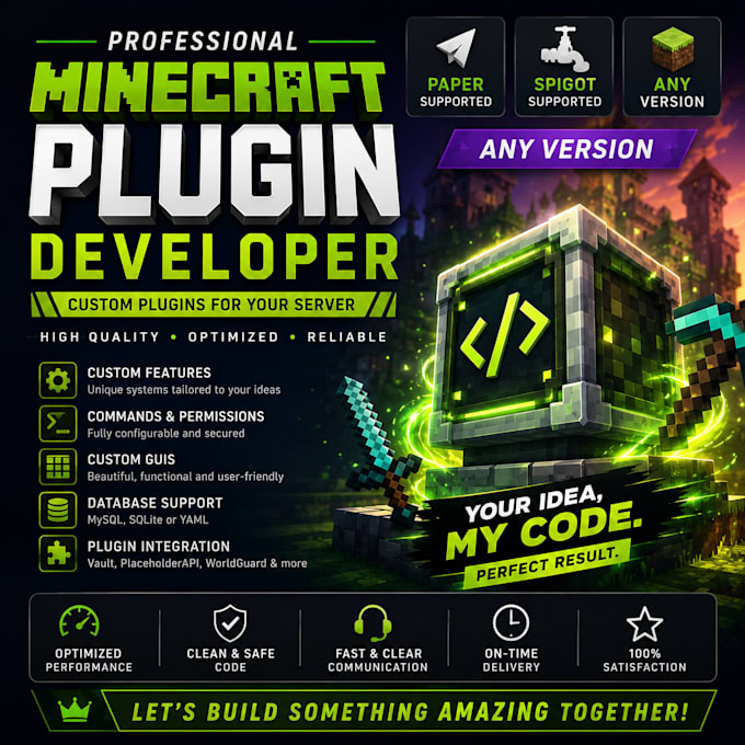 develop a custom spigot or paper plugins for you