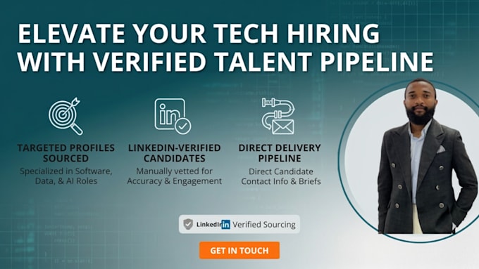 source tech candidates with verified linkedin profiles