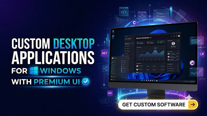 develop custom desktop applications with premium UI for windows