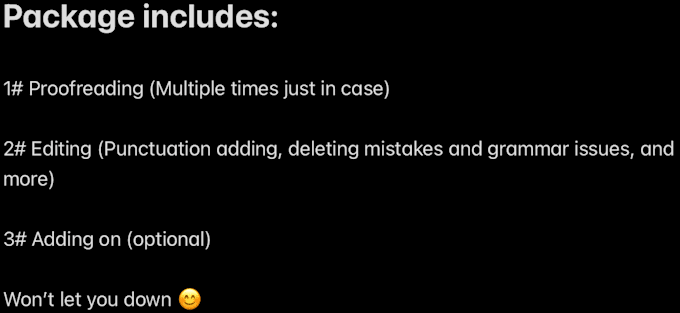 proofread your work and edit any mistakes