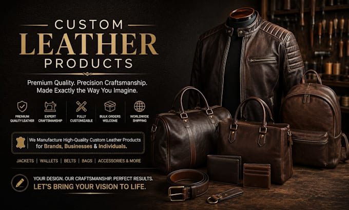 make custom leather jackets, wallets, bags and accessories