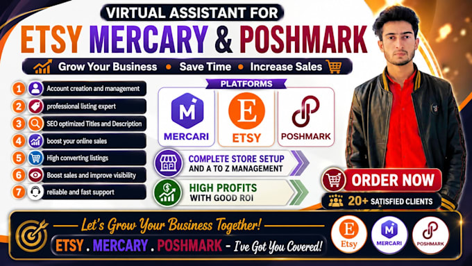 be your etsy VA, poshmark VA and mercari virtual assistant