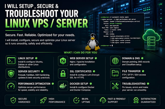 setup, secure and troubleshoot your linux vps or server