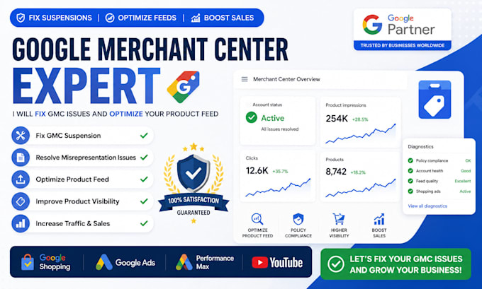 fix google merchant center suspension and gmc feed issues