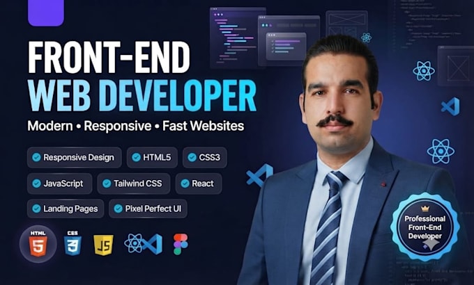 develop a responsive frontend website using HTML CSS javascript tailwind CSS