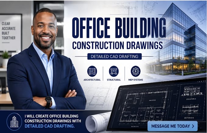 create office building construction drawings with detailed cad drafting in utah