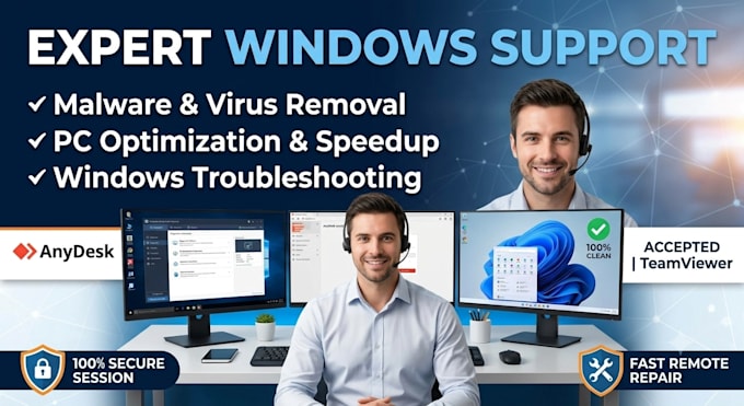 optimize your slow windows PC and remove malware remotely