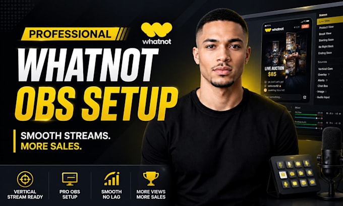 setup whatnot obs studio for vertical auctions and live sellers
