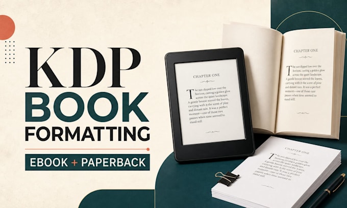 format your ebook or paperback for amazon KDP publishing