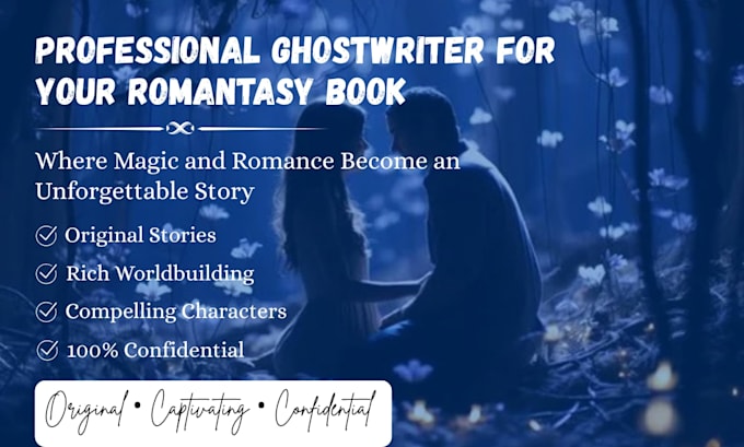 be your romantasy ghostwriter for original fantasy romance novels