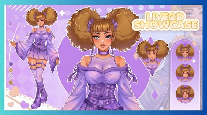 design anime live2d vtuber model, pngtuber, custom vtuber, vtube studio