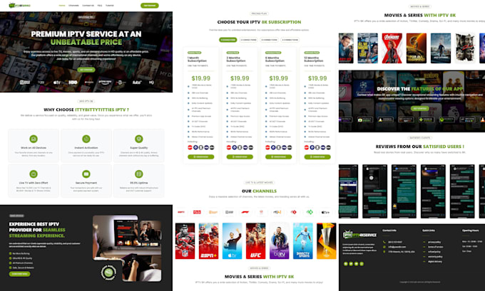 creat professional iptv website