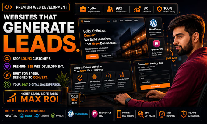 develop a premium business website optimized for ROI