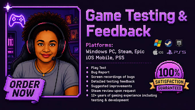 playtest and thoroughly review your game for bugs, steam ios
