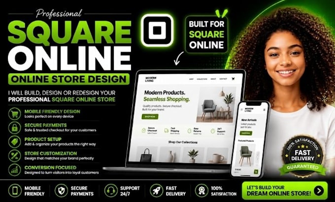 design square website, build square online store and customize square website