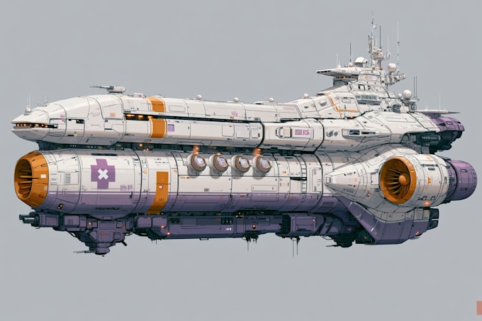 create spaceship concept art for you