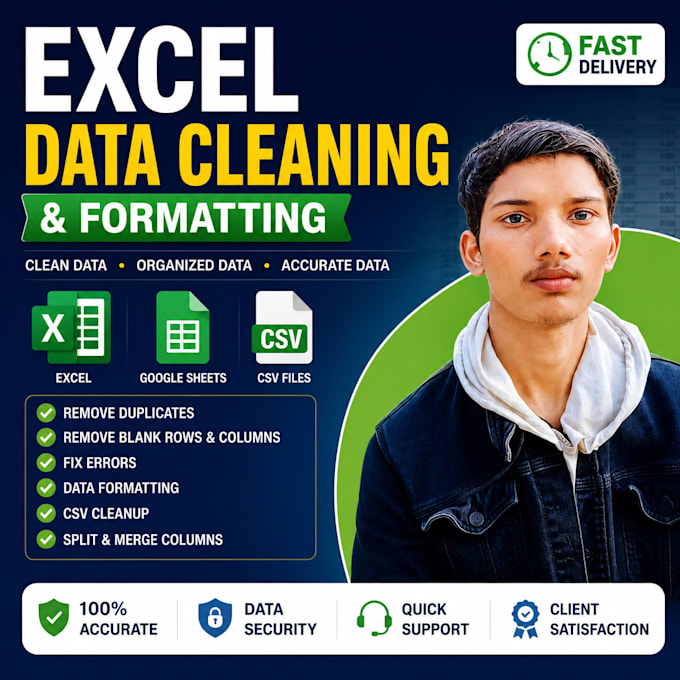 do excel data cleaning and spreadsheet formatting