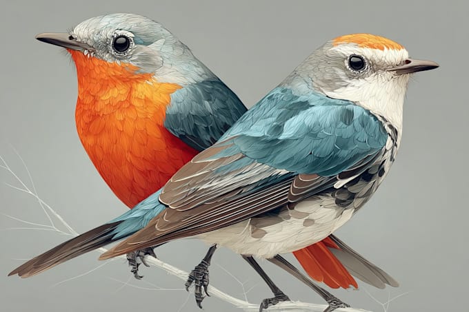 draw birds illustration for you