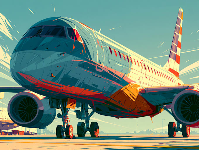 create stunning airplane illustrations in my unique style
