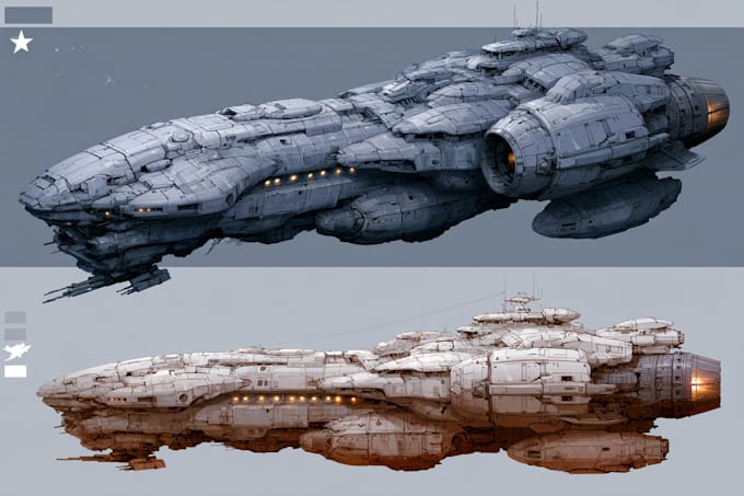 draw sci fi vehicle design and spaceship concept art