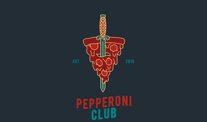 make a modern pizza, burger slice logo