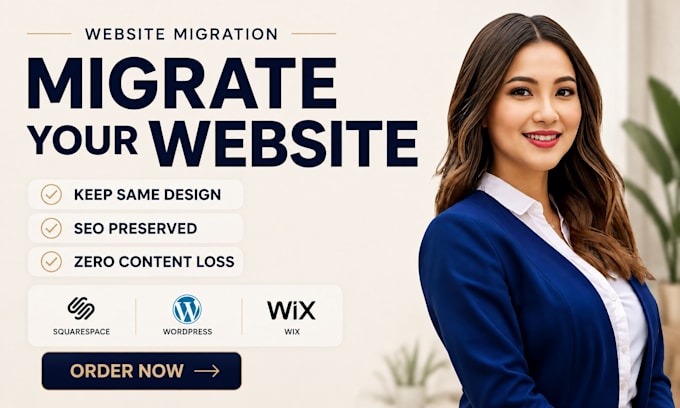 move migrate squarespace wordpress wix shopify website with same design and SEO