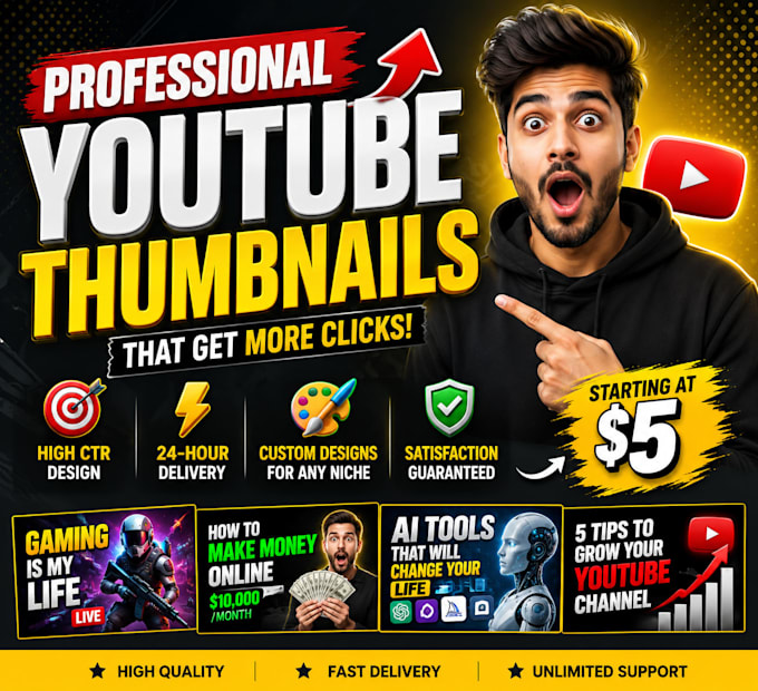design a professional youtube thumbnail that gets more clicks