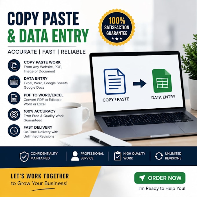 do professional copy paste work and excel data entry
