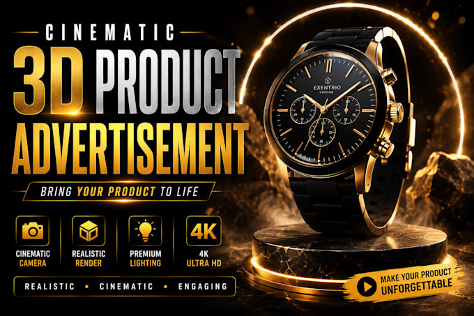 create cinematic 3d product animation and advertisement