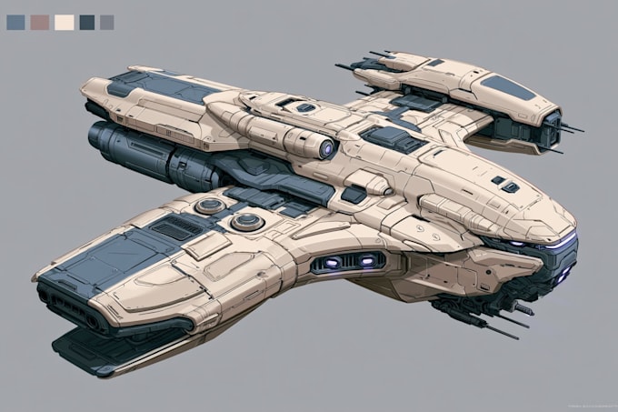 draw high quality spaceship concept