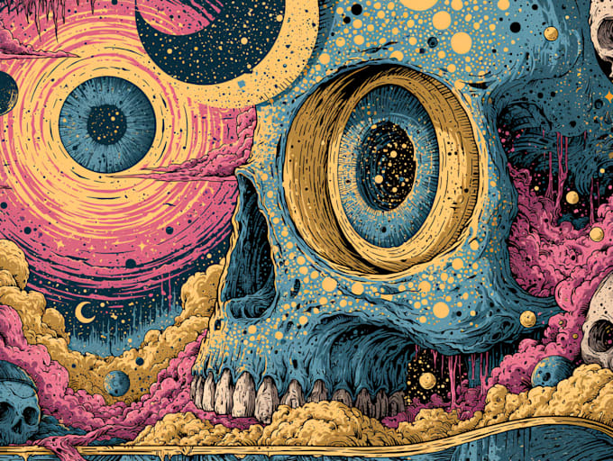 do amazing stoner art, psychedelic, weed unique style